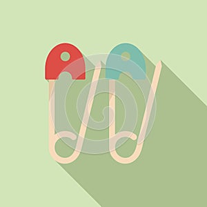 Knitting clip icon flat vector. Wool knit