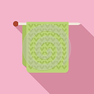 Knitting cloth icon flat vector. Wool knit