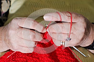 Knitting hands