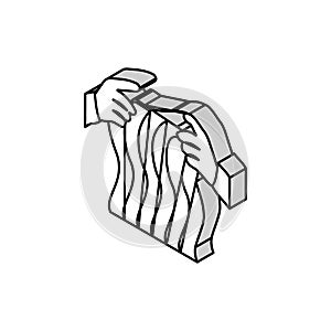 knitting hands knitting wool isometric icon vector illustration