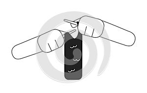 Knitting hands monochromatic flat vector hands