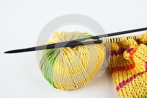 Knitting needles and yarn