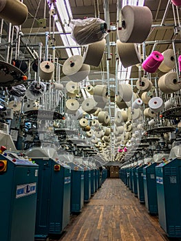 Knitting Room Inside Textile Mill