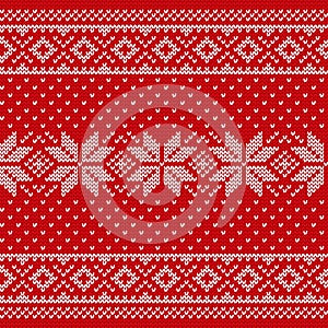 Knitting scandinavian texture. Knit Christmas seamless pattern.