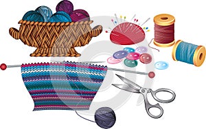 Knitting and sewing