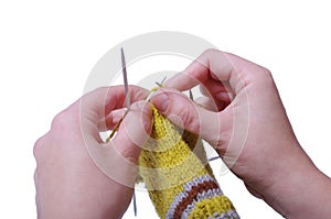 Knitting a sock