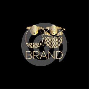 Knitting vector logo design template