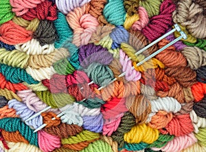 Knitting wools and needles