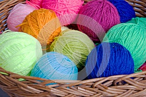 Knittingbasket and wool