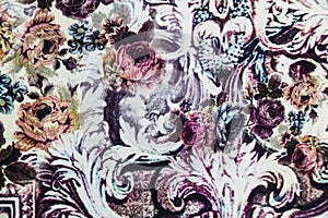 Knitwear fabric with floral abstract pattern photo