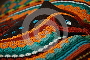Knitwork colorful motif. Generate AI