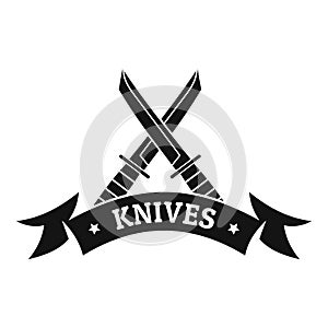 Knive shop logo, simple black style