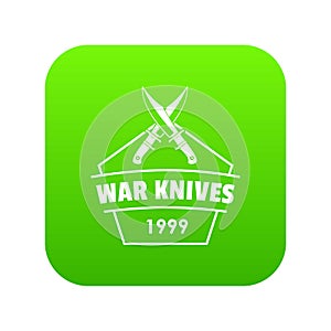 Knive war icon green vector