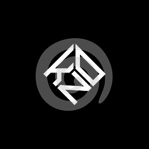 KNO letter logo design on black background. KNO creative initials letter logo concept. KNO letter design