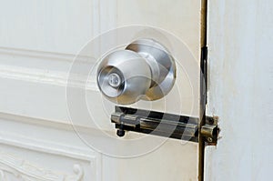 Knob door wooden door White stainless door knob or handle, hand