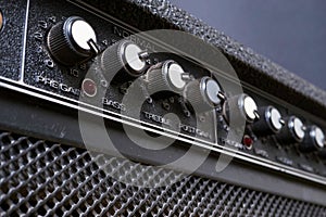 Knobs on a guitar amp