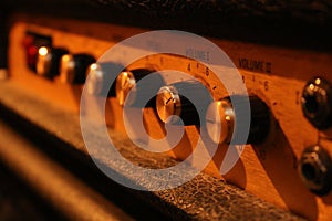 Knobs on a guitar amplifier
