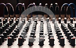 Knobs of a studio soundboard