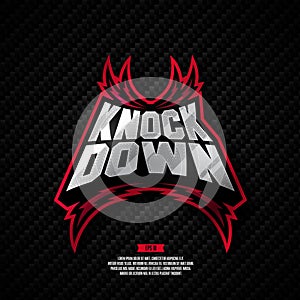 Knock down logo design.