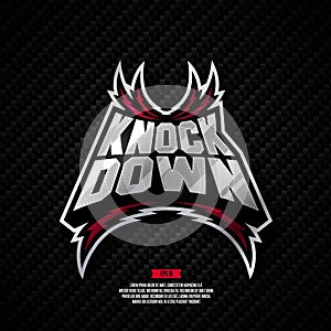 Knock down logo design.