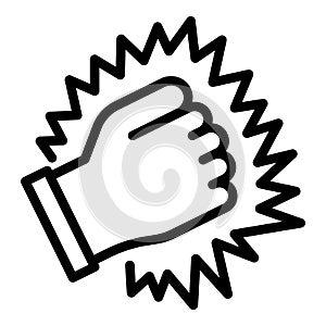 Knock fist icon, outline style