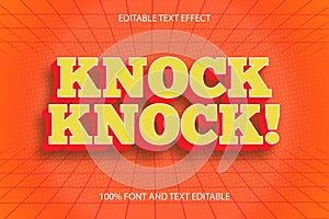 Knock Knock! Editable Text Effect 3D Emboss Vintage Style