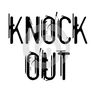 KNOCK OUT stamp on white isolated