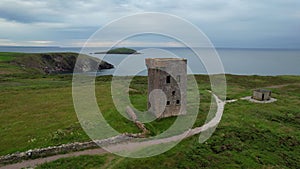 Knockadoon Head signal tower in county Cork, Ireland,