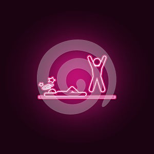 knockdown in action icon. Elements of Fight in neon style icons. Simple icon for websites, web design, mobile app, info graphics