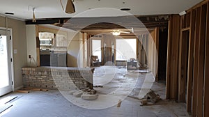 Knocking down a nonload bearing wall has od up the main living area creating a more modern and spacious feel photo