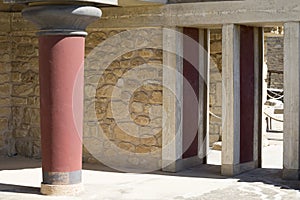 Knossos palace at Crete, Greece Knossos Palace, is the largest Bronze Age archaeological site on Crete and the ceremonial and poli