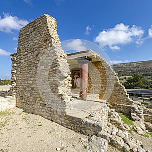 Knossos palace. Crete, Greece. nossos palace - largest Bronze Age archaeological site on Crete of the Minoan civilization and cult