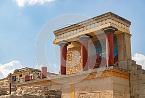 Knossos Palace - North Entrance and Bull Fresco