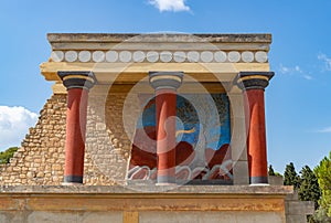 Knossos Palace - North Entrance and Bull Fresco