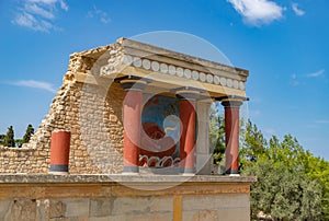 Knossos Palace - North Entrance and Bull Fresco