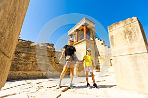 Knossos Palace ruin in sunny day, Crete, Greece.