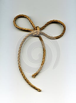 Knot bind with rope from natural fibers photo