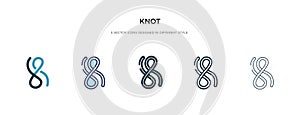 Knot icon in different style vector illustration. two colored and black knot vector icons designed in filled, outline, line and