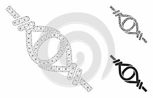 Knot Loop Connection Vector Mesh Carcass Model and Triangle Mosaic Icon