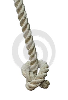 The knot on the rope on an isolated background