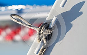 Knot tied on sailing ship