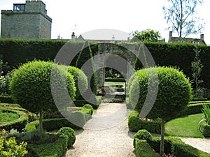 Knot topiary garden path and entrance