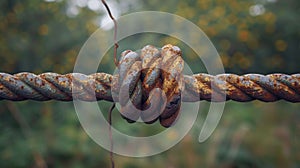 A knot in a weathered rope