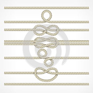 Knots and loops on ropes