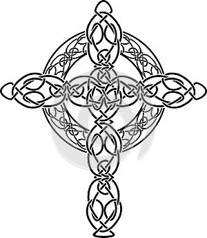 Knotted celtic cross stencil