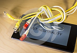 knotted net cable over a smartphone