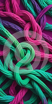 Knotted Shapes in Fuchsia Mediumseagreen