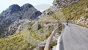 The Knotted tie - nudo de corbata, mountain road leading to Cap De Formentor On Mallorca, Beleric islands, Spain photo