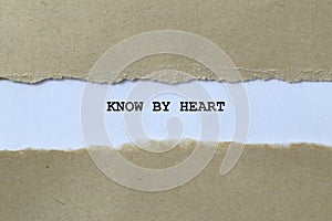 know by heart on white paper