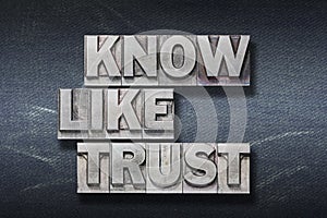 Know, like, trust den photo